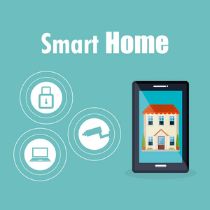 智能住宅智能手机和设置服务图标