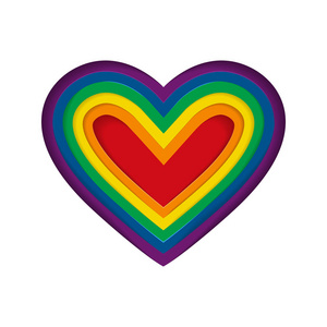 lgbt 彩虹的心.矢量图.lgbt 骄傲的旗帜在矢量格式.同性恋的爱和标志.