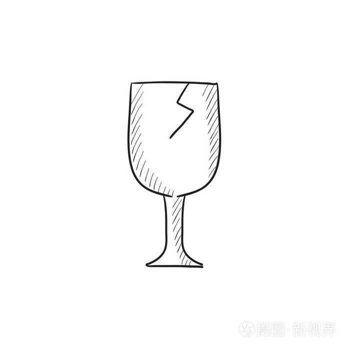裂纹玻璃素描图标插画-正版商用图片0r9vvo-摄图新视界