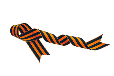 5 月 9 日的橙色和黑色的条纹的丝带符号