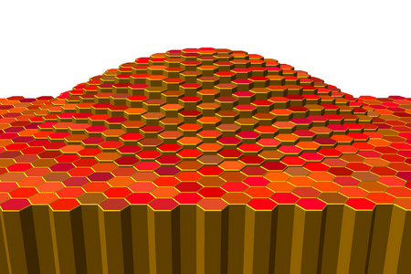 六边形的抽象对象。3d 矢量彩色插图