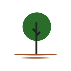 徽标树图标森林象征绿色自然矢量