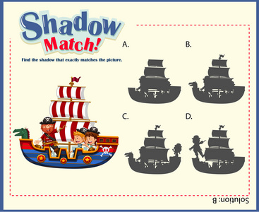 游戏模板与匹配船只的影子图片