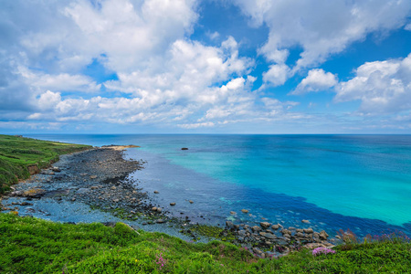 景色惊人美丽的海岸和海滩附近的圣奈尔, 康沃尔, 英格兰, 英国