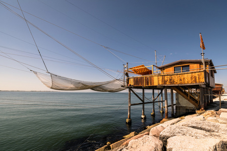 Trabucco，投石机 trabocco传统捕鱼房子