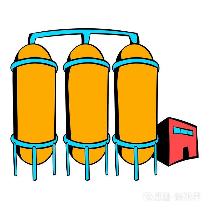 炼油厂或化工厂图标,图标卡通