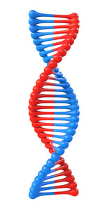 抽象的 Dna 图标被隔离在白色背景上。3d 渲染