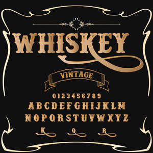 脚本字体威士忌老式脚本字体矢量字体标签和任何类型的设计