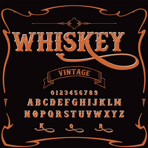 威士忌的字体字体脚本老式脚本字体矢量字体标签和任何类型设计
