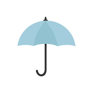 蓝色伞图标独立图形插图