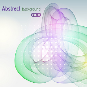 抽象波背景矢量插图。 粉红色绿色可乐