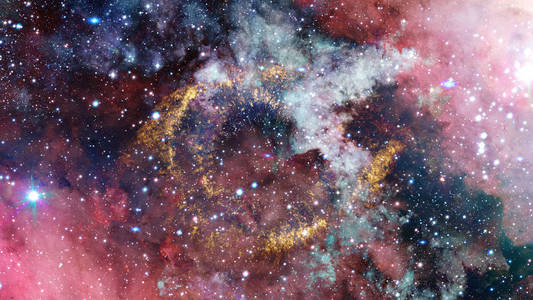深空星云的恒星和星系。由 Nasa 提供的这幅图像的元素