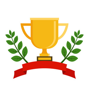 奖杯, 矢量插画平面风格照片