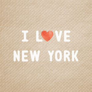我爱纽约文本上棕色纸巾