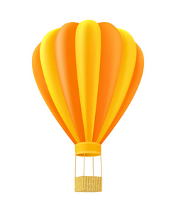 黄色和橙色的气球，提着篮子