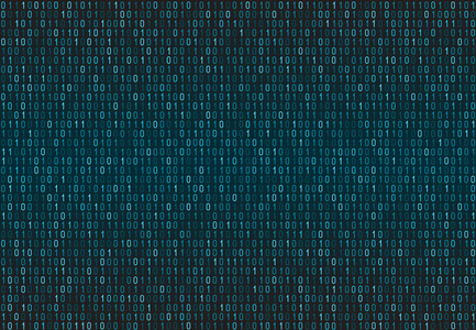 二进制计算机代码无缝模式.矩阵背景与数字1.0.矢量插图照片