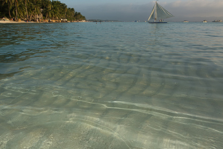 白色的海滩 长滩岛岛 菲律宾
