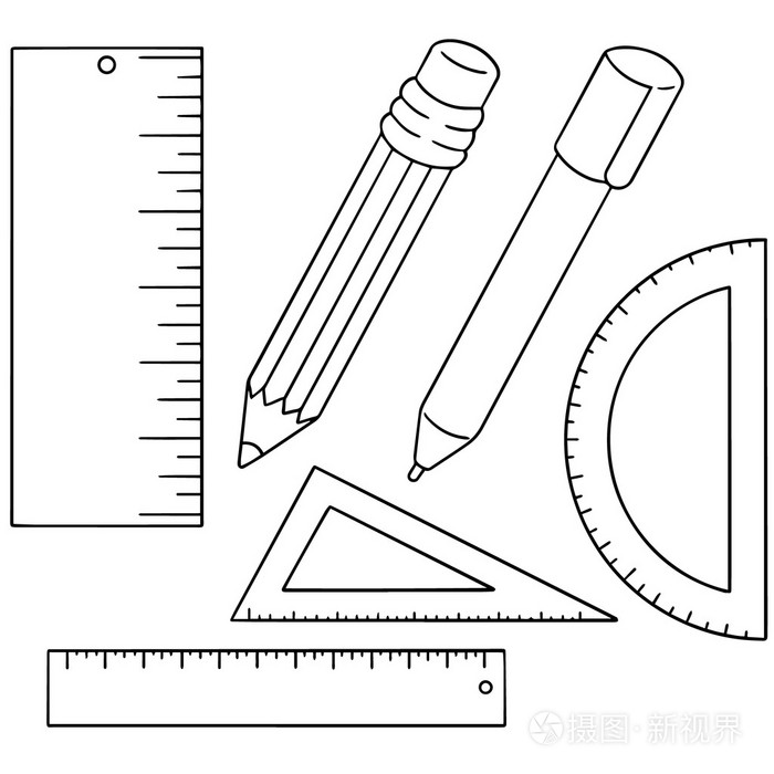 铅笔简笔画可爱尺子图片