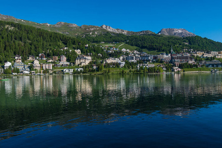 瑞士的圣莫里茨镇的看法