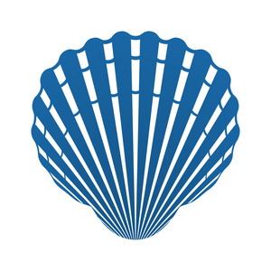 常见的竖琴壳分离扇贝贝壳的软体动物图标标志分离矢量图照片