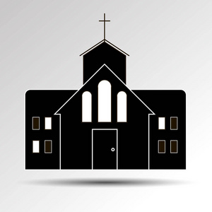 建立天主教插图的教会矢量基督教宗教图标十字符号