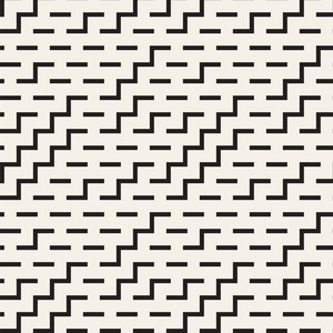 平铺当代图形不规则迷宫形状。抽象的几何背景设计。矢量无缝黑色和白色花纹