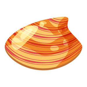 贝类剪影可爱明亮的卡通贝壳图标.