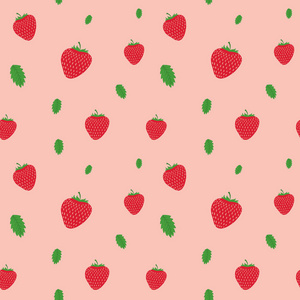 水果草莓无缝模式矢量