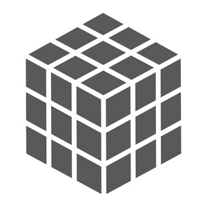 魔方标志符号, 拼图和 olap, 正方形符号, 矢量图形, 在白色背景上的