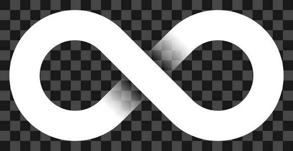 无限的白色无限符号白色简单与透明 eps 10孤立向量例证照片