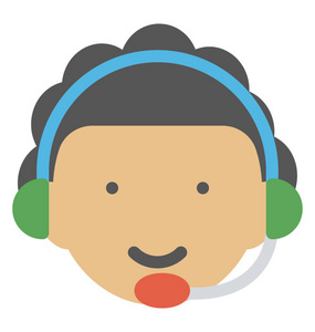 一个卡通人物与耳机和麦克风象征儿童 dj照片