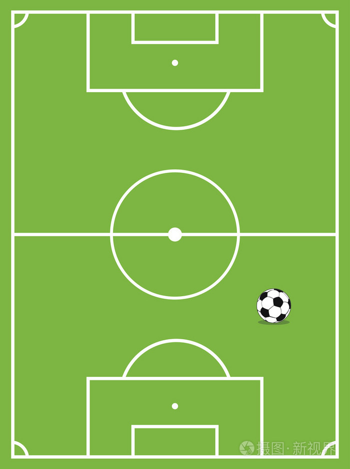 与球的足球场.矢量图