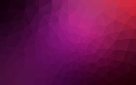 深紫色, 粉红色矢量低聚盖。带有三角形的现代抽象插图。品牌书背景的模式