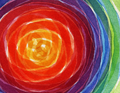 画圈圈水粉抽象的彩虹丙烯酸和水彩圈画背景照片