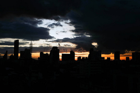 日落在城市与云彩 sk