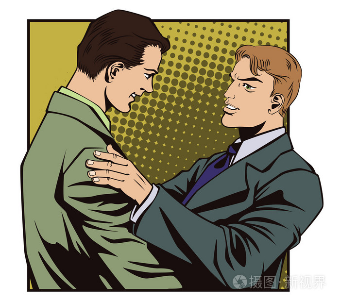 复古风格的人.说话的人