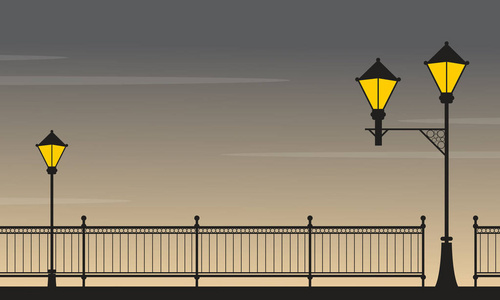 路灯夜景图片