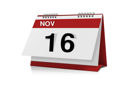 11 月桌面日历孤立