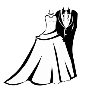 婚礼服装, 新娘和新郎图标