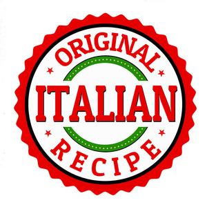 原意大利菜谱标签或贴纸图片
