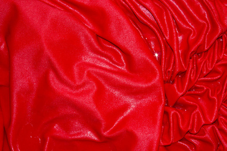 红色丝绸背景。红绸质地