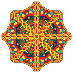 多彩的藏密坛城.矢量图照片