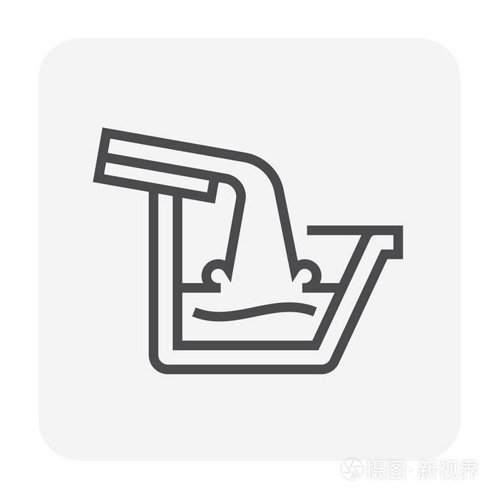 排水沟和排水系统图标, 64x64 完美像素和可编辑笔画