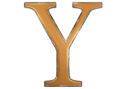 大写的字母 y,白色,一个孤立 3d 图照片