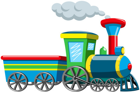 周仰杰孤立的彩色卡通干火车照片