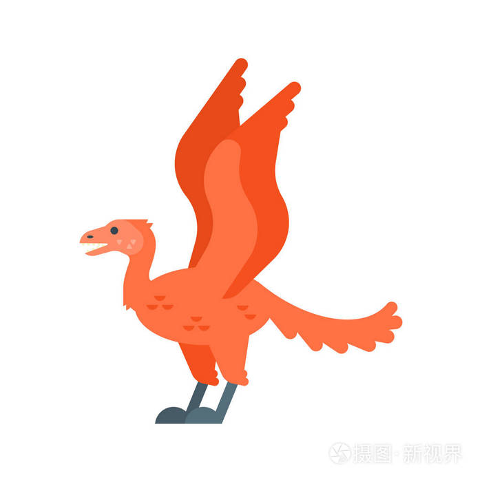史前动物--始祖鸟矢量平面样式图插画-正版商用图片0rddg2-摄图新视界