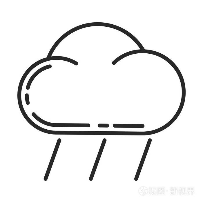 瓢泼大雨矢量图标插画-正版商用图片0rddkl-摄图新视界