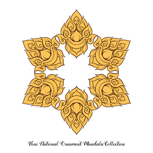 传统泰式装饰品的曼荼罗。股票插画