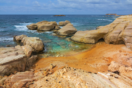 美丽的夏天海海湾场景