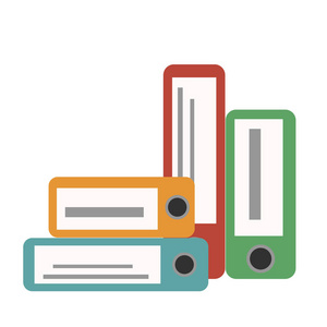 办公文件夹框文档组织档案空白堆栈数据文件信息矢量图照片